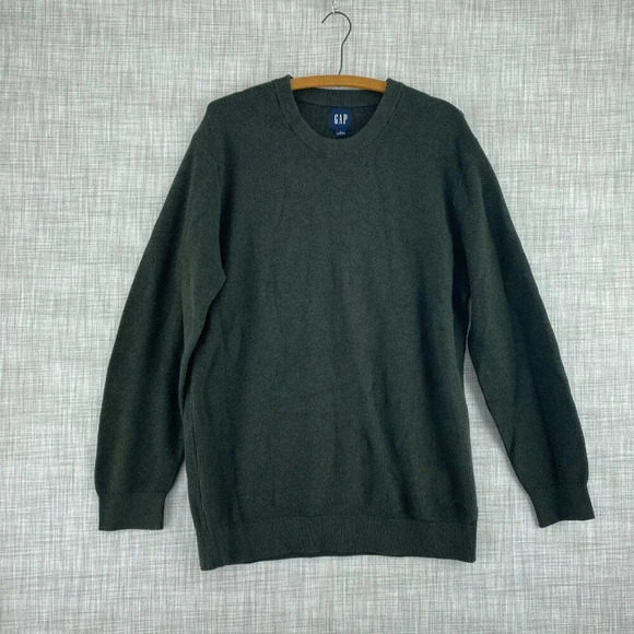 GAP Crew Neck Sweater Mens L Green NWT 0929 - Picture 1 of 8